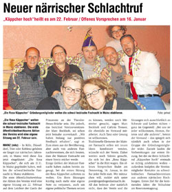 Mainzer Wochenblatt: Neuer närrischer Schlachtruf